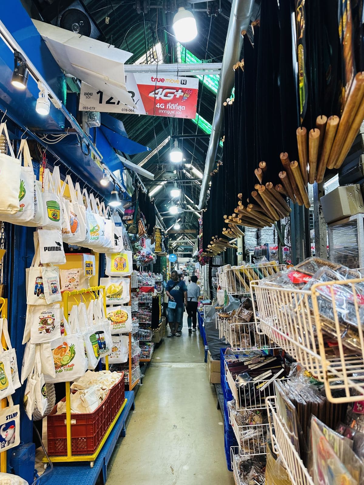 A covered alley of stalls in Chatuchak