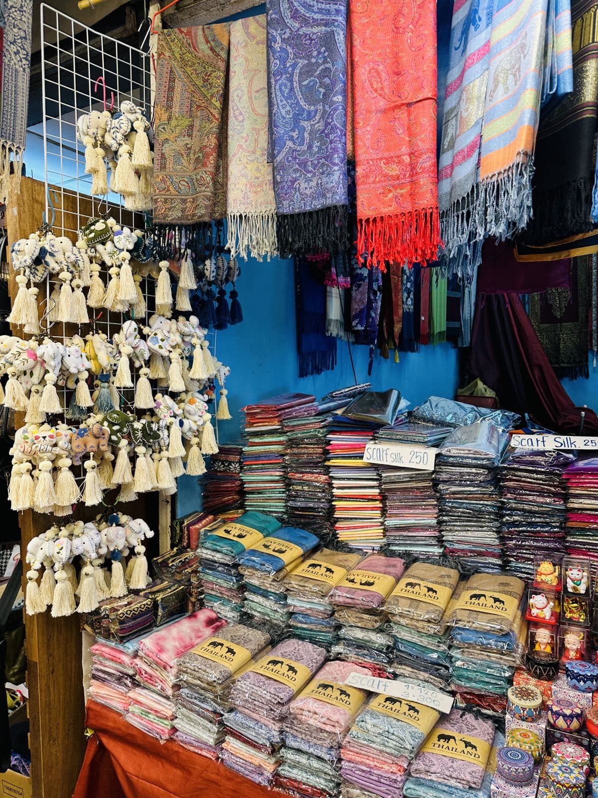 Scarves and textiles at Chatuchak market