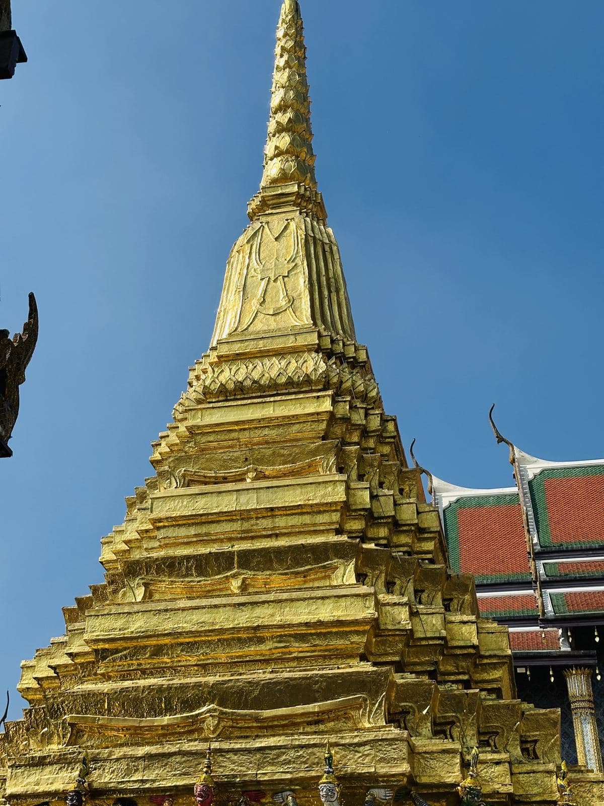 Close-up of a golden chedi