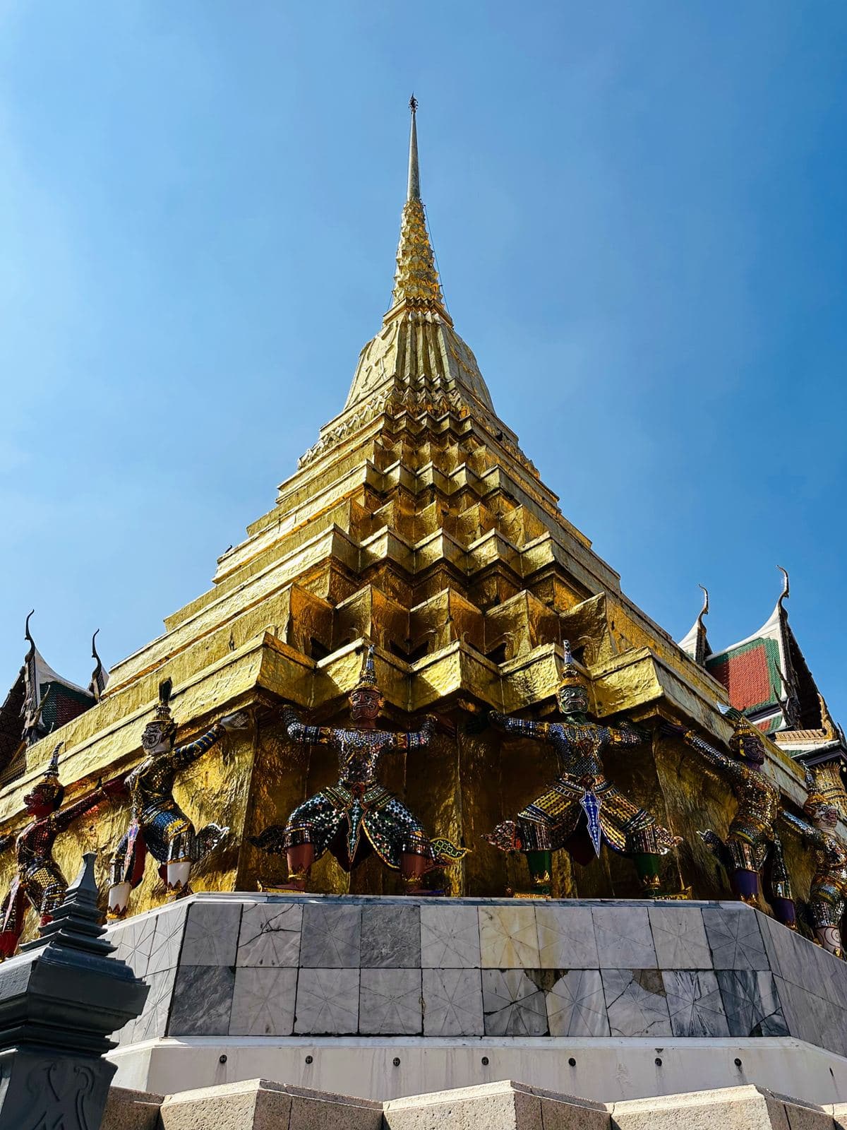 Golden chedi detail at Wat Phra Kaew