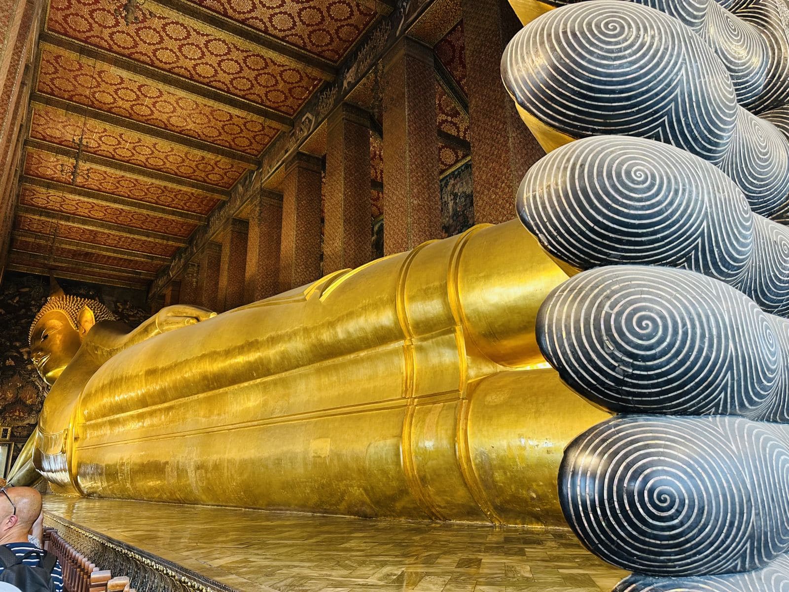 The mother-of-pearl soles of the Reclining Buddha