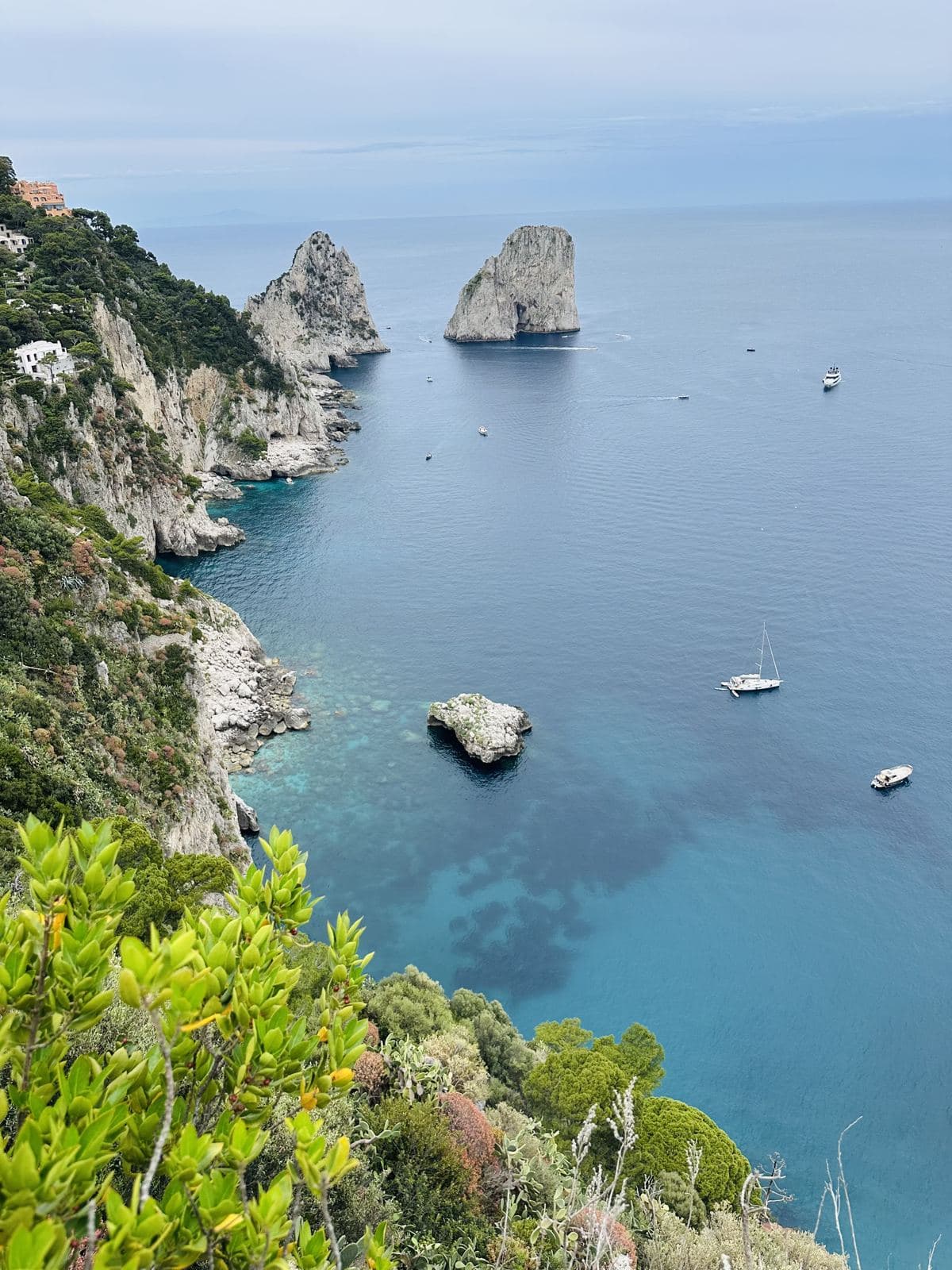 The Faraglioni rocks from the Gardens of Augustus