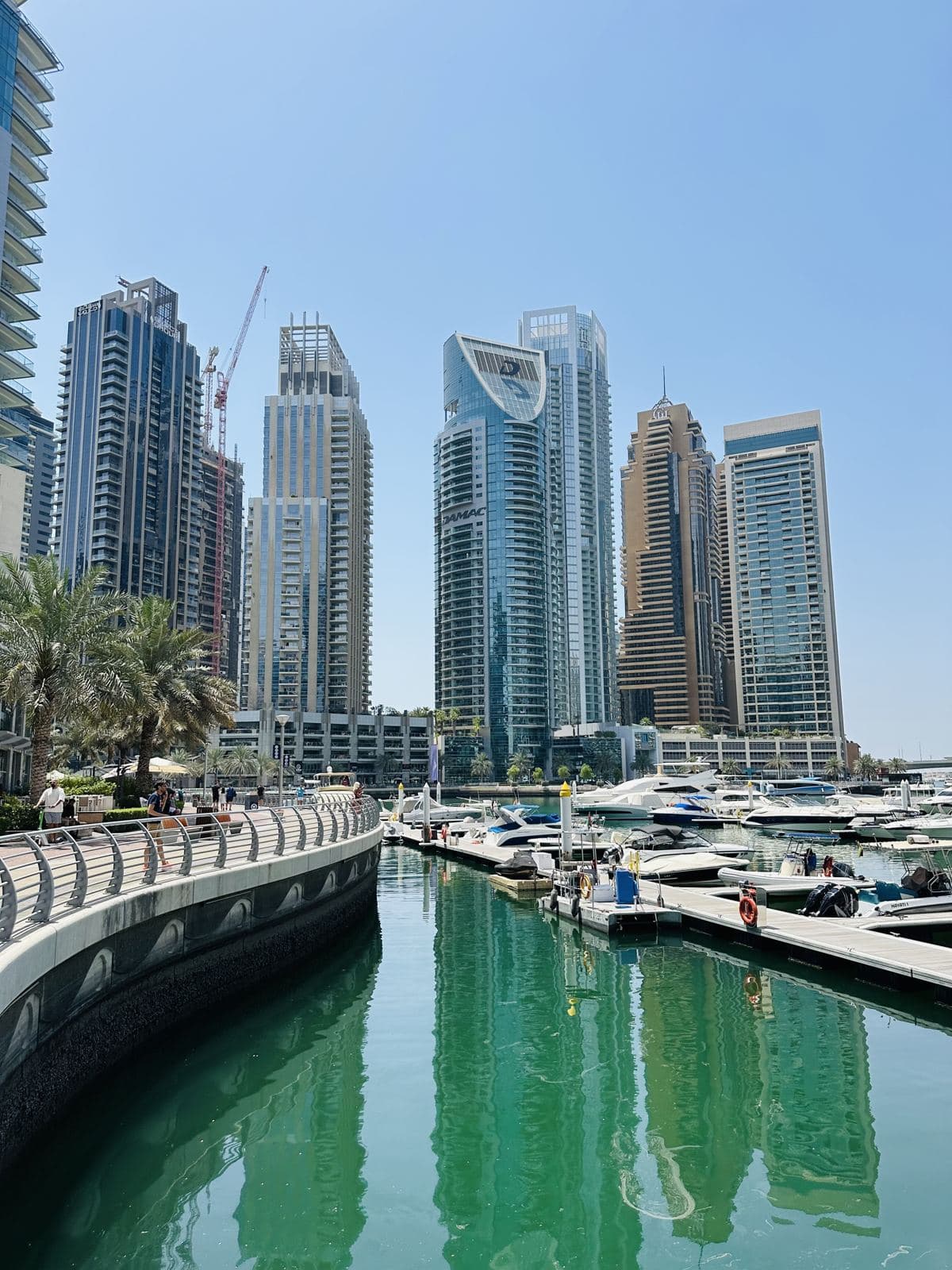 Yachts moored in Dubai Marina