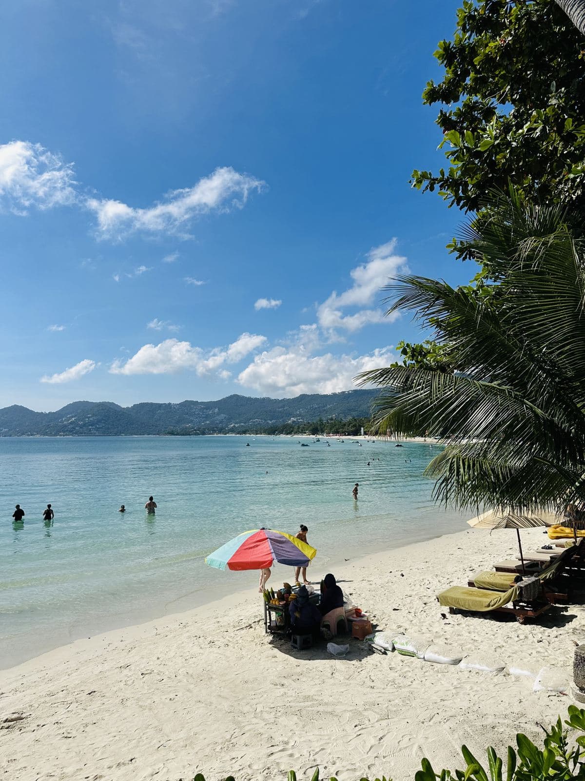 White sand and beach umbrellas at Chaweng