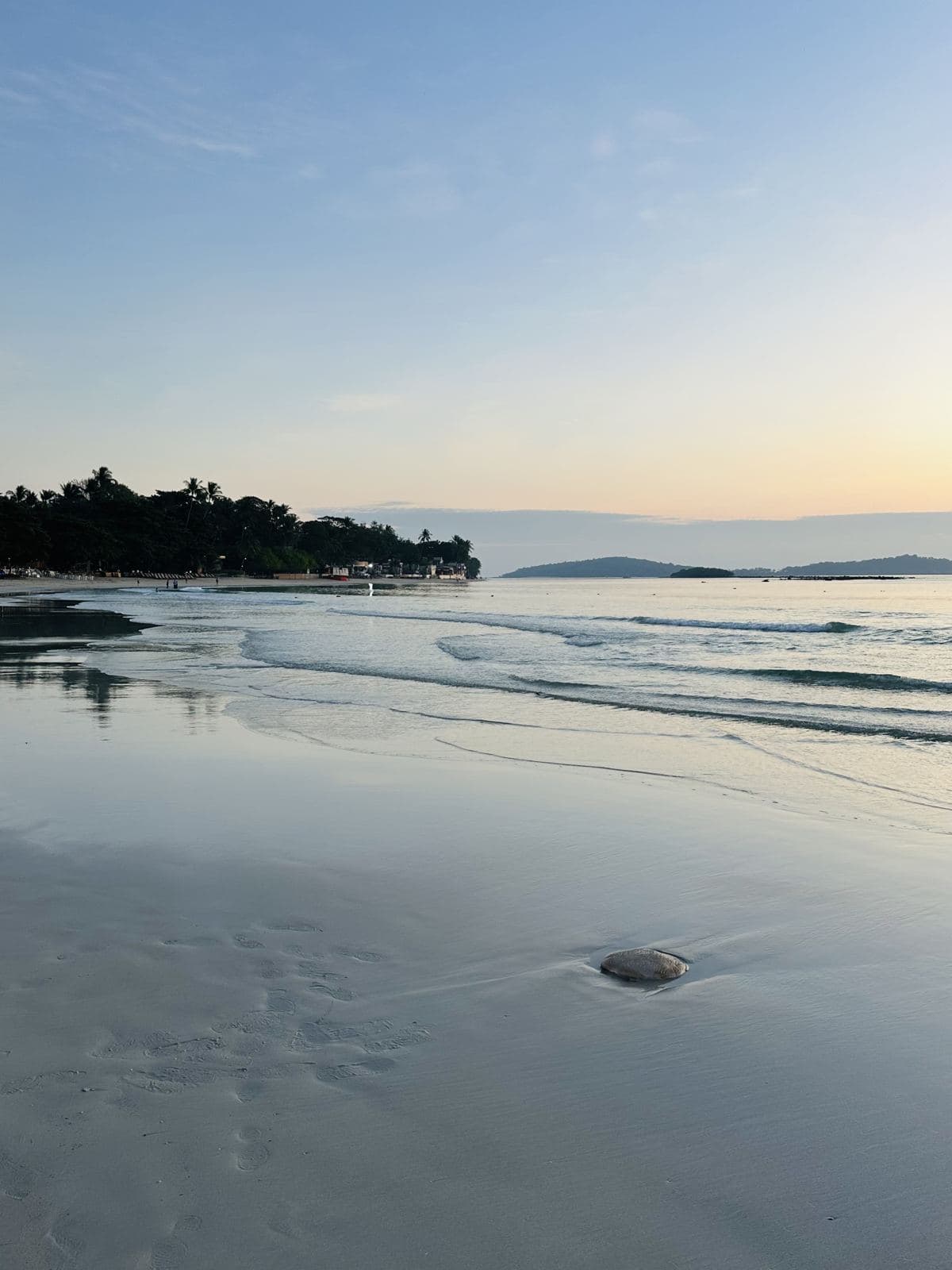 First light on the empty beach