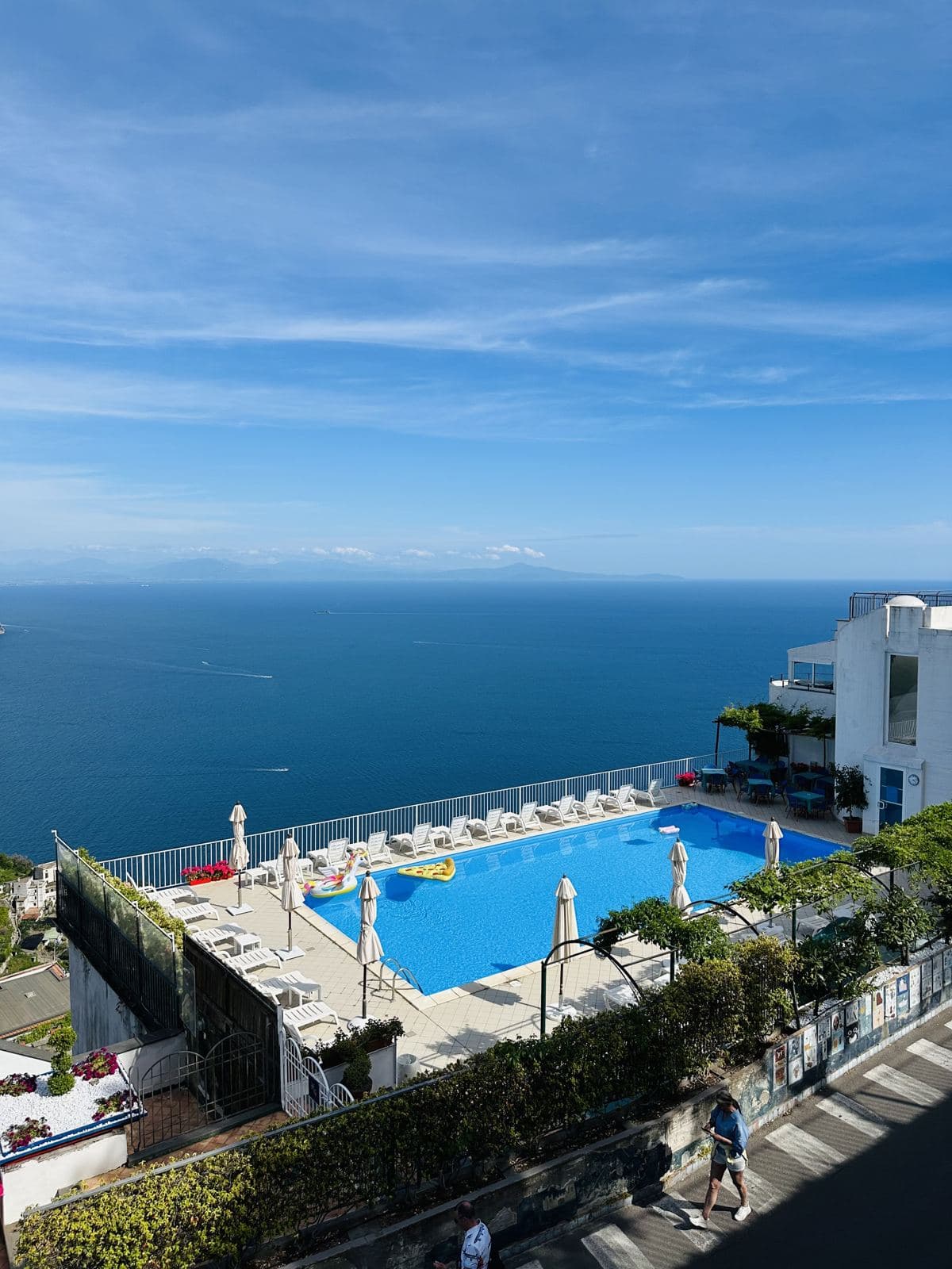 A cliffside pool high above the sea