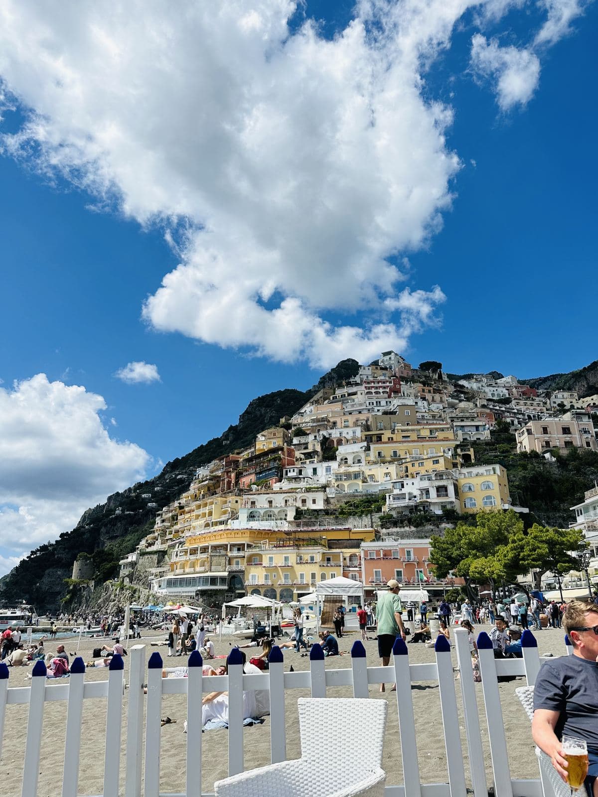 The beach and village of Positano